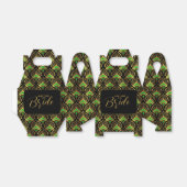 Gold- en Greene Art Deco-patroon op maat Bedankdoosjes (Uitgevouwen)
