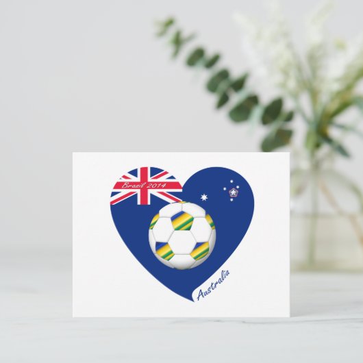 Gold en Groen voetbalteam. Fútbol de "AUSTRALIA" Briefkaart (Staand voorkant)