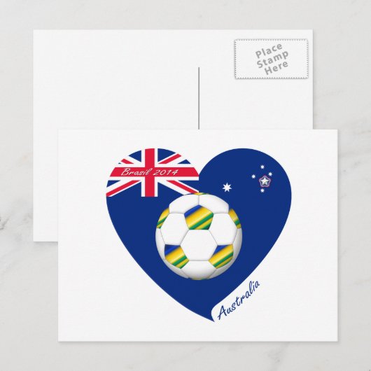 Gold en Groen voetbalteam. Fútbol de "AUSTRALIA" Briefkaart (Voorkant / Achterkant)