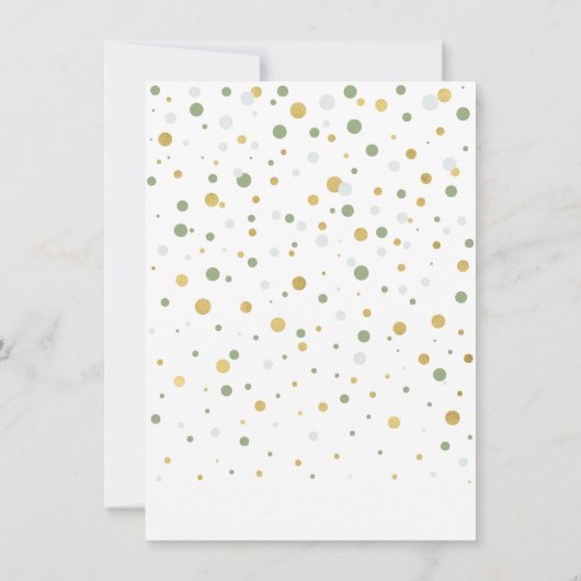 Gold- en groene ballonnen | Partij Dank u Nota Kaa Bedankkaart (Achterkant)