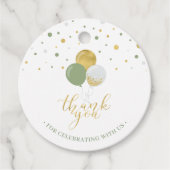 Gold- en groene ballonnen | Partij Dank u voor de Bedankjes Labels (Voorkant)