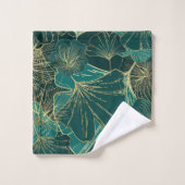 Gold- en groene bladeren bad handdoek (Wasdoekje)