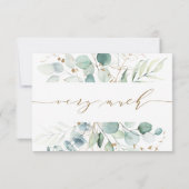 Gold en groene botanische bruiloft Hartelijk dank Bedankkaart (Achterkant)