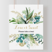 Gold en groene eucalyptus Love is Sweet Poster