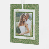 Gold en groene foto glas ornament (Voorkant links)