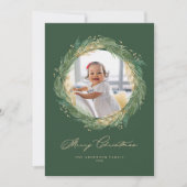 Gold- en groene naalden met kerstfoto's (Voorkant)