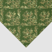 Gold en groene rode  Damaskers 2 Tissuepapier (Detail)