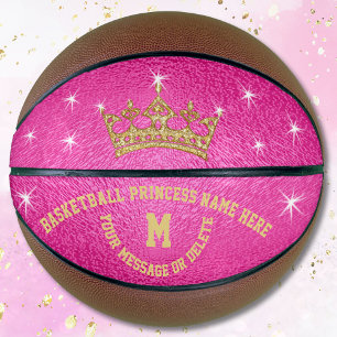 Gold- en hot-roze Basketball Princess, gepersonali Basketbal