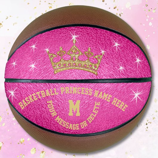 Gold- en hot-roze Basketball Princess, gepersonali Basketbal