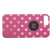 Gold en hot-roze Polka Dot Phone case (Achterkant (Horizontaal))
