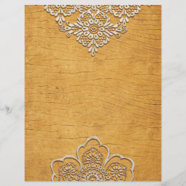  Gold- en Lace Rustic Wood Scrapbook-papier