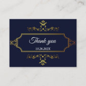 Gold- en marineblauw Indische stijlenvelop Informatiekaartje (Voorkant)