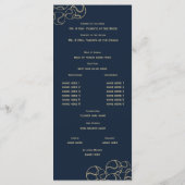 Gold- en marineprogramma voor blauwe honkbal programmakaart (Achterkant)