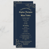 Gold- en marineprogramma voor blauwe honkbal programmakaart (Voorkant / Achterkant)