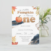 Gold- en marinesblauwe Herfst — eerste verjaardag Kaart (Staand voorkant)