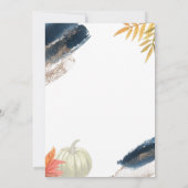 Gold- en marinesblauwe Herfst — eerste verjaardag Kaart (Achterkant)