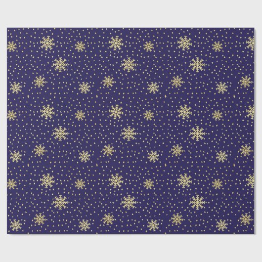 Gold- en marinesnowflake-feestdag cadeaupapier (Vlak)