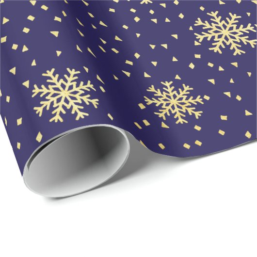 Gold- en marinesnowflake-feestdag cadeaupapier (Rol Hoek)