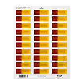 Gold en Maroon Afstuderen retour adreslabels Etiket (Full Sheet)