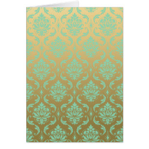 Gold en Mint Classic Damask