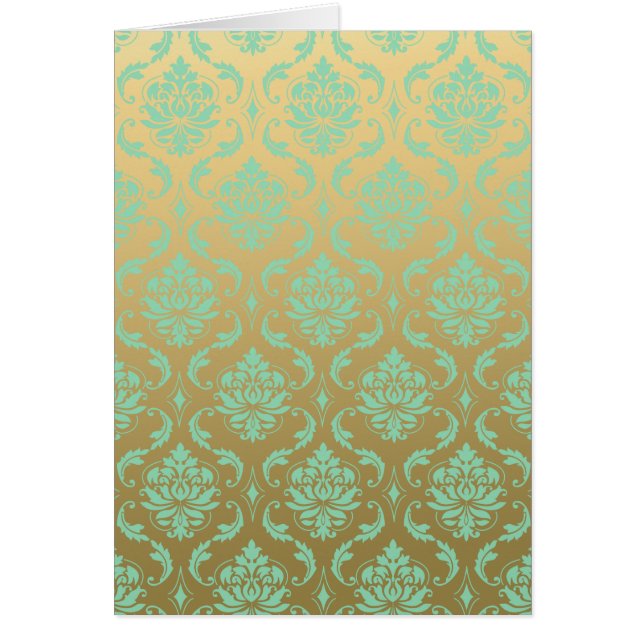 Gold en Mint Classic Damask (Voorkant)
