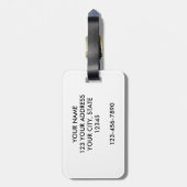 Gold en Mint Classic Damask Bagagelabel (Achterkant verticaal)