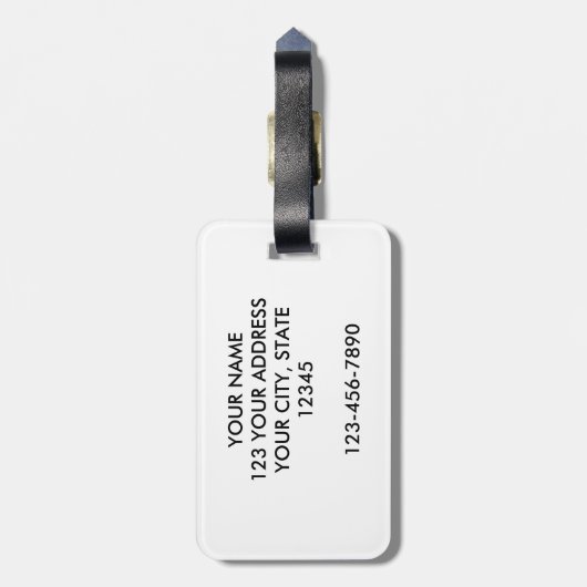 Gold en Mint Classic Damask Bagagelabel (Achterkant verticaal)