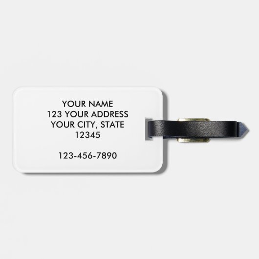 Gold en Mint Classic Damask Bagagelabel (Achterkant horizontaal)