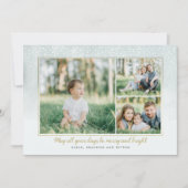 Gold en Mint Collage Holiday Card Waterverf Feestdagenkaart (Voorkant)