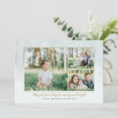 Gold en Mint Collage Holiday Card Waterverf Feestdagenkaart (Staand voorkant)