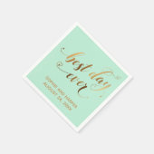 Gold en Mint Green Best Day Ever, Hearts Script Servet (Hoek)