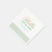 Gold en Mint | Modern Boy Baby shower Paper Napkin Servet (Hoek)