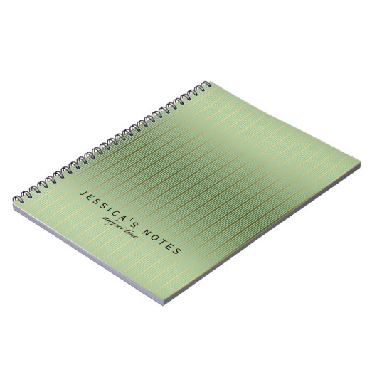 Gold- en Mint Stripes-patroon Notitieboek (Linkerzijde)