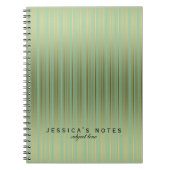 Gold- en Mint Stripes-patroon Notitieboek (Voorkant)