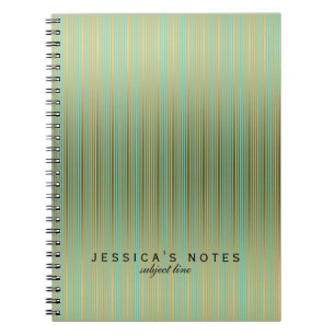 Gold- en Mint Stripes-patroon Notitieboek