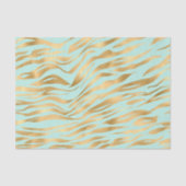 Gold en Mint Wavy Animal Pattern Tissuepapier (Voorkant)