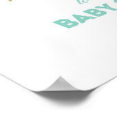 Gold en Mint | Welkomstteken voor modern Baby show Poster (Hoek)