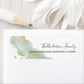 Gold- en muntgoud folie kerstadres etiket (Insitu)