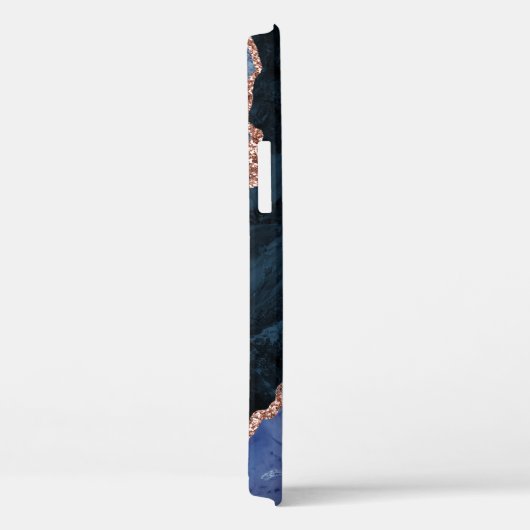 Gold en Navy Blue - Agate Marble - Case-Mate iPhone Case (Achterkant / Rechts)