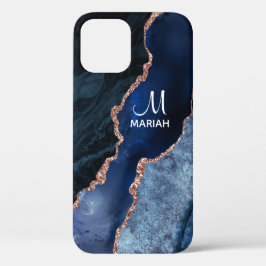 Gold en Navy Blue - Agate Marble - Case-Mate iPhone Case