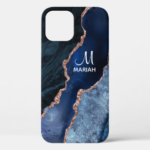 Gold en Navy Blue - Agate Marble - Case-Mate iPhone Case
