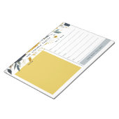Gold en Navy Blue Bloemenweekkalender Notitieblok (Schuin)