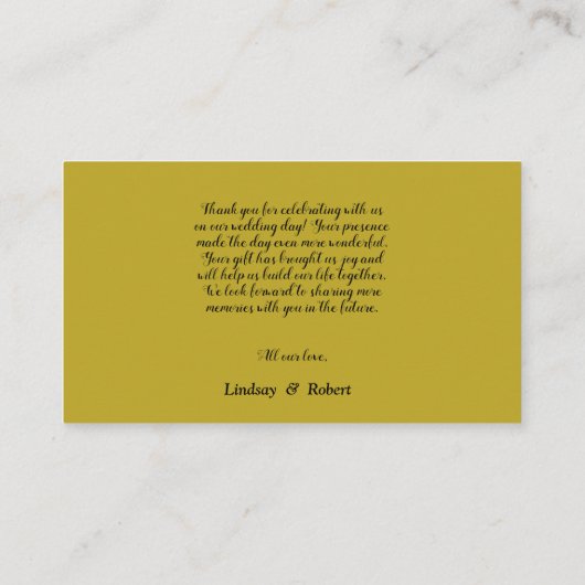 Gold- en Navy Blue-Indische stijlbehuizing Informatiekaartje (Achterkant)