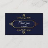 Gold- en Navy Blue-Indische stijlbehuizing Informatiekaartje (Voorkant)