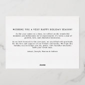 Gold en Navy Blue Preppy Scallop Foto Lijst Folie Feestdagenkaart (Achterkant)