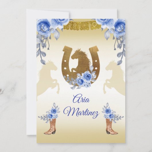 Gold en Navy Boots Charra Kaart (Achterkant)