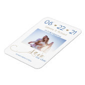 Gold en Navy One Photo Minimalist Save the Date Magneet (Linkerzijde)