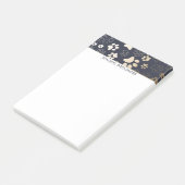 Gold- en Navy Paw-printerpatroon Post-it® Notes (Schuin)