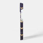 Gold en Paarse Butterflies iPhone 14 Hoesjes iPhone Hoesje (Linkerkant)