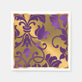 Gold en Paarse Damask Servetten
